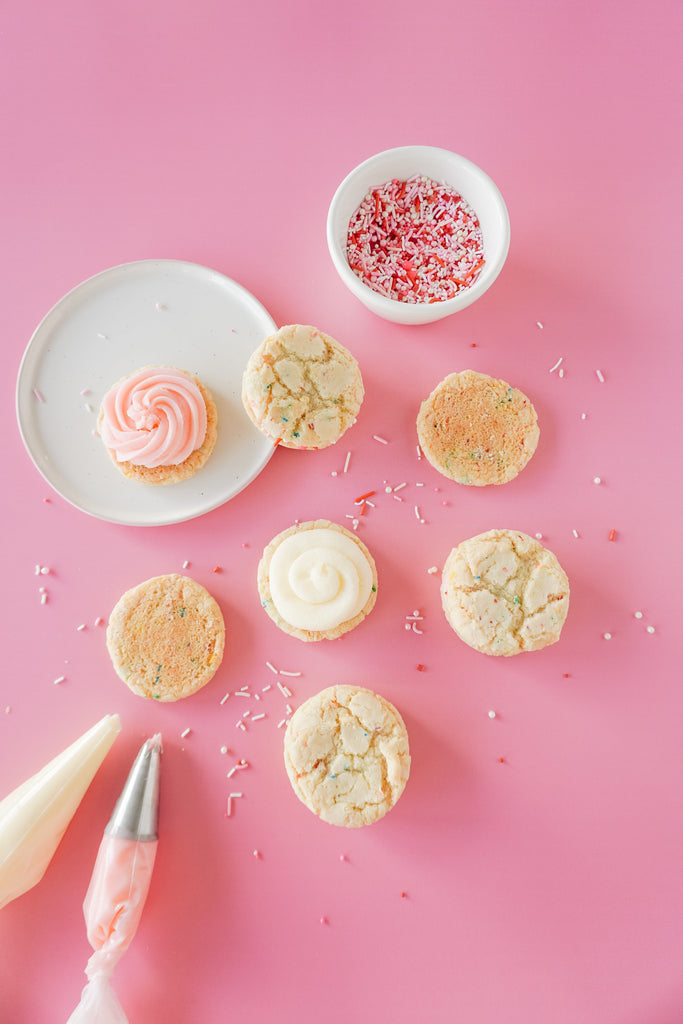 Valentine’s Confetti Vanilla Sandwich Cookies