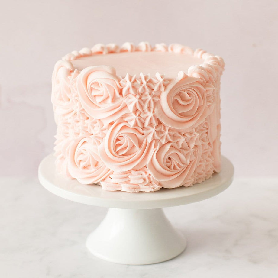 Pastel Pink Roses Cake - Dough and Cream